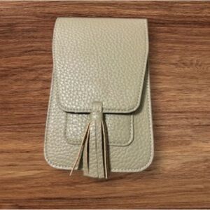 Elegant Olive Green  Leather Tassel Bag